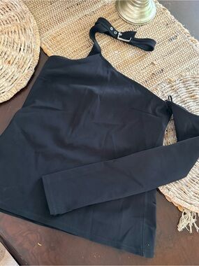Coperni Asymmetrical Belted Choker Collar Top
